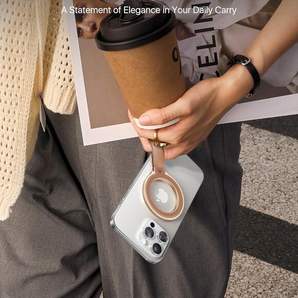 Magnetic Leather Phone Grip for MagSafe - Picture 4 of 4